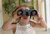 Hayleigh with binoculars